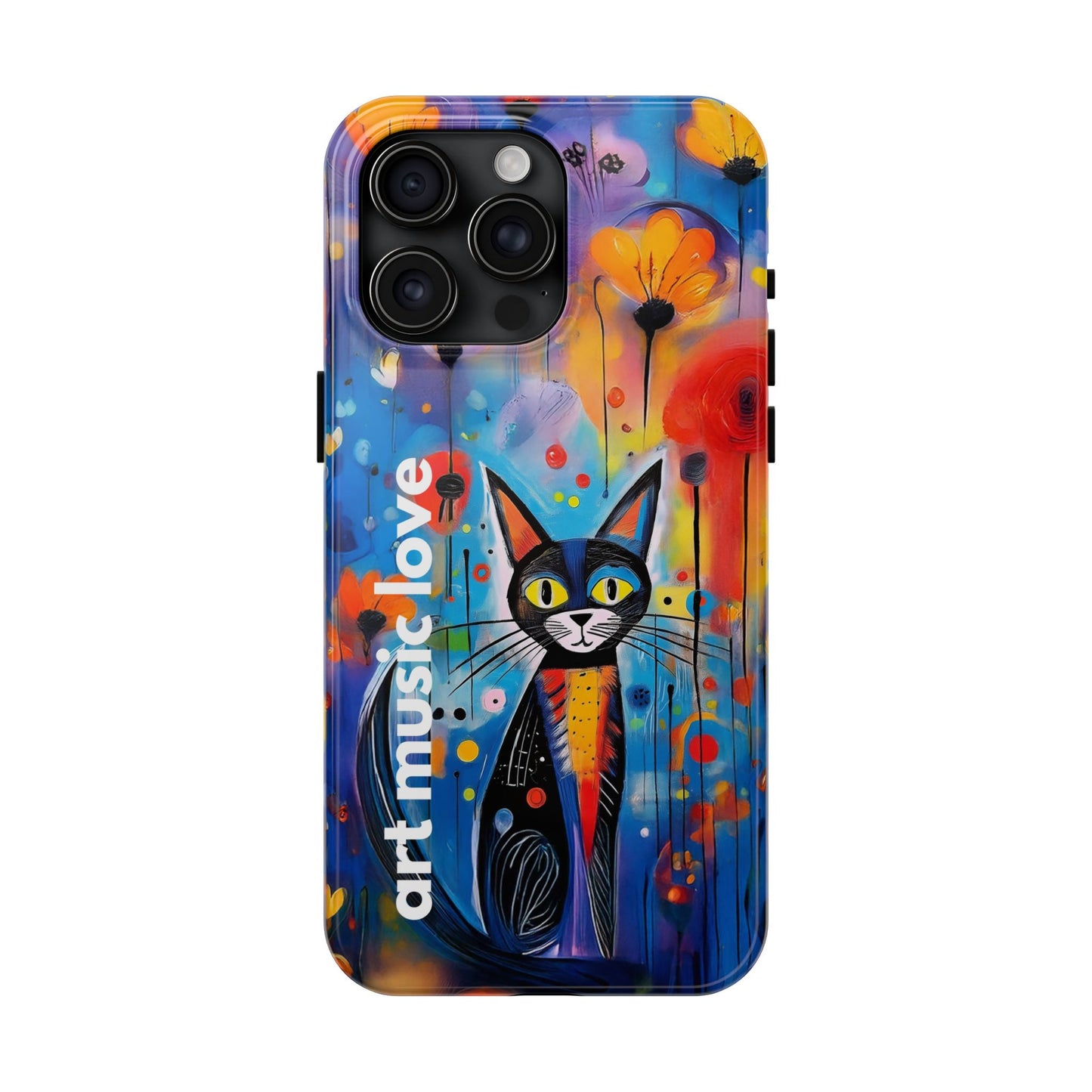 Art Music Love Phone Case – Vibrant Cat