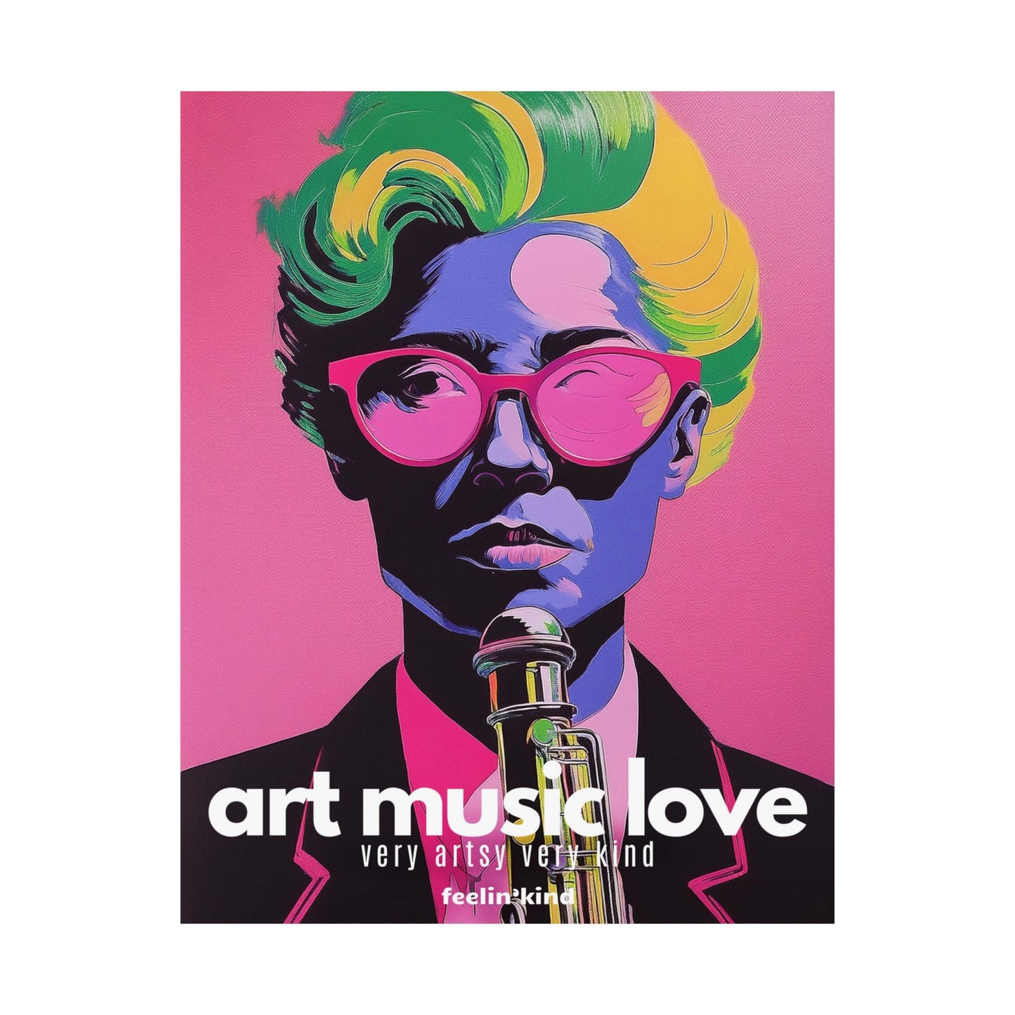 Art Music Love – Neon Sax Music Poster
