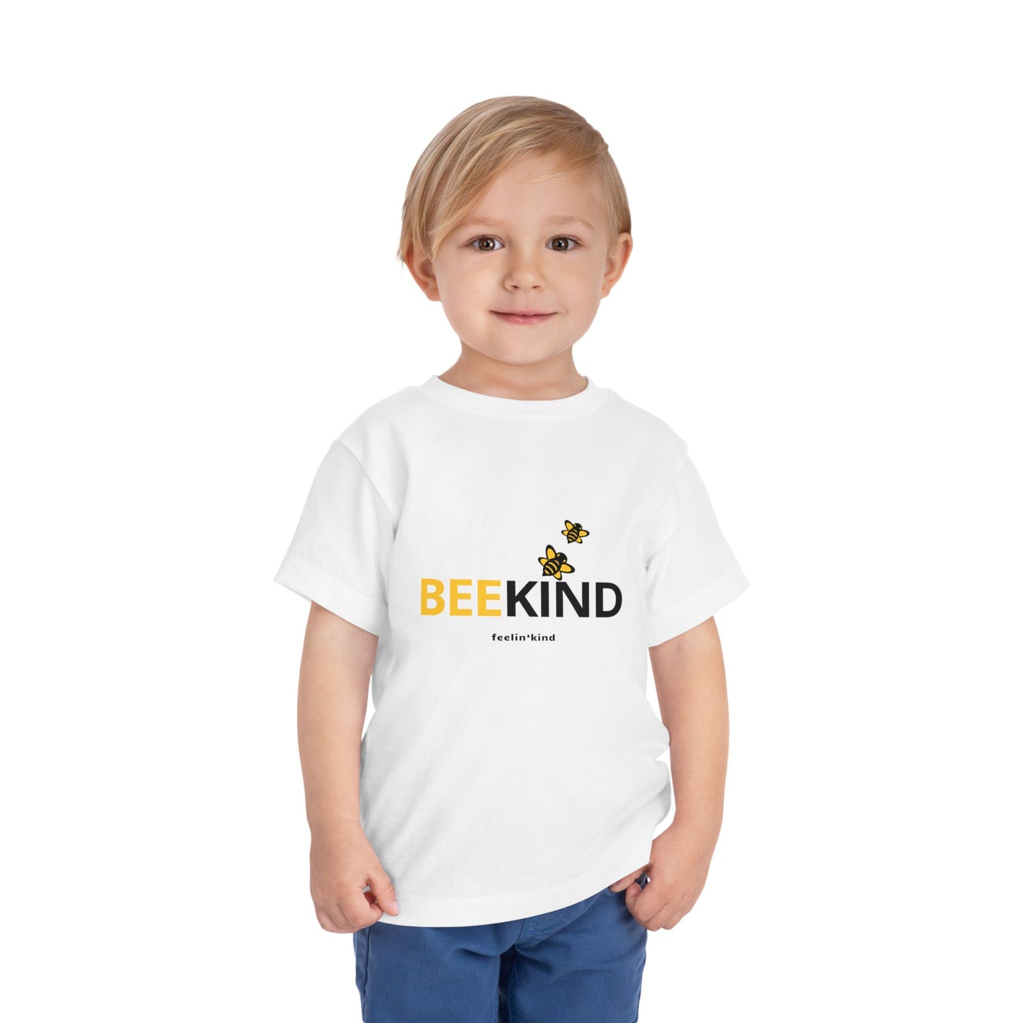 Bee Kind Toddler T‑Shirt — Cute Yellow Bee Graphic, Positive Message Tee