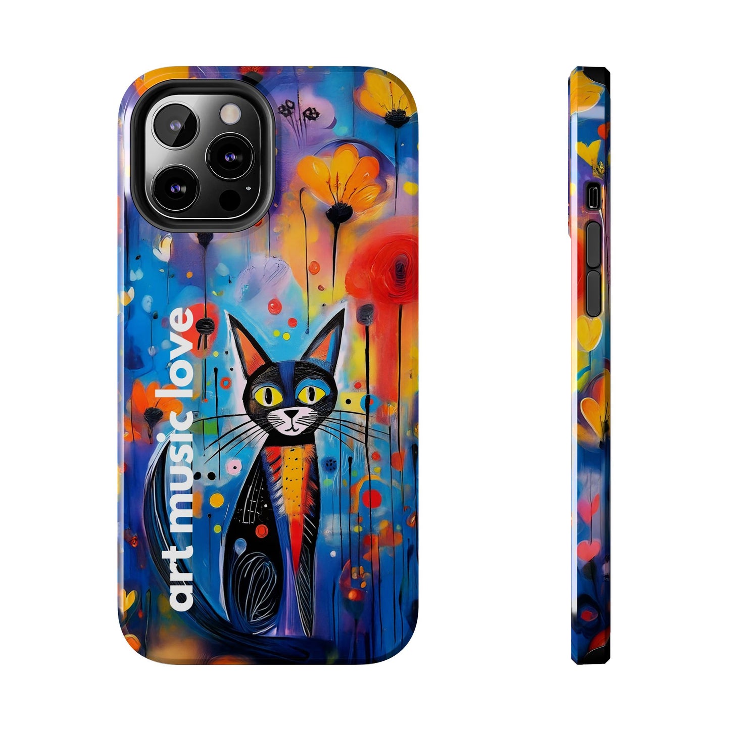 Art Music Love Phone Case – Vibrant Cat