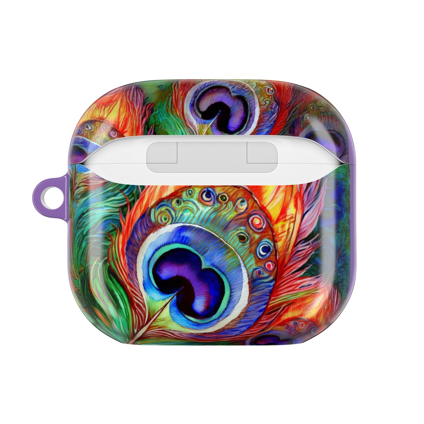 AirPod Case — Colorful Peacock Feather "art music love" Design