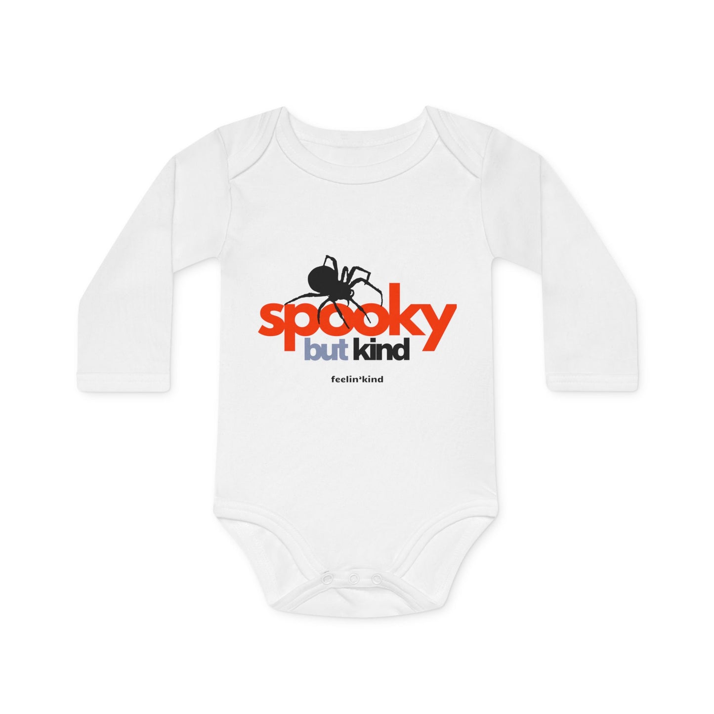 Spooky But Kind, Organic Cotton Long Sleeve Onesie,