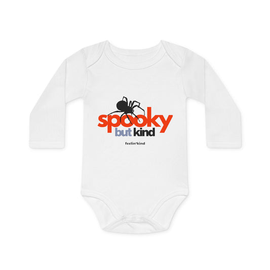 Spooky But Kind, Organic Cotton Long Sleeve Onesie,