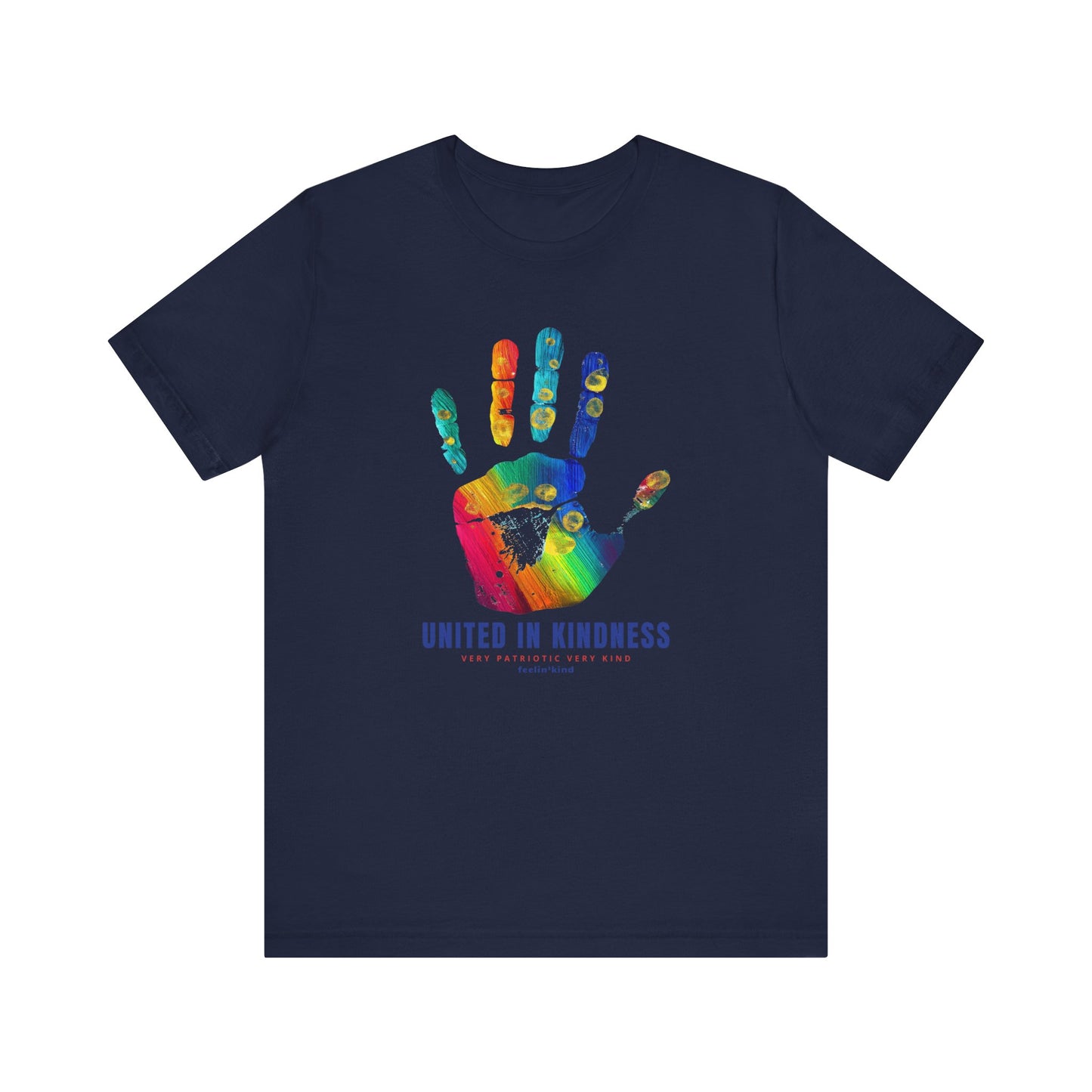 United in Kindness – Patriotic Rainbow Handprint T-Shirt