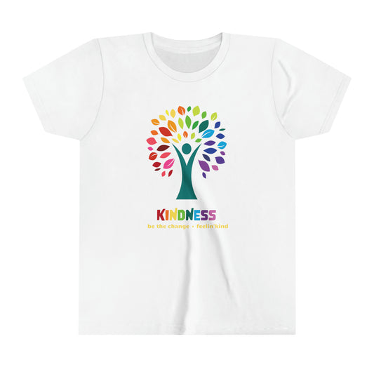 Feelin'Kind Kindness Tree design on a white t-shirt