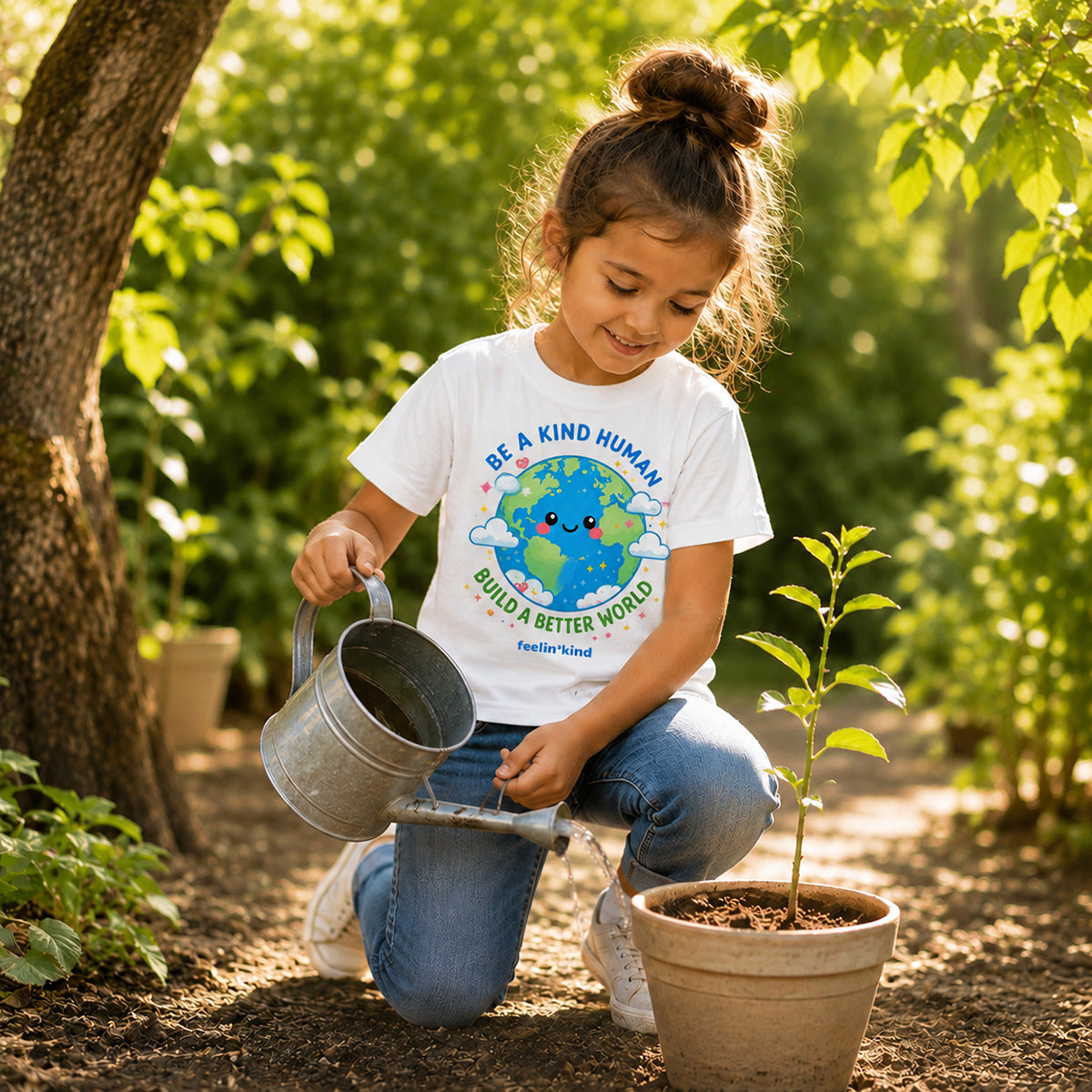 Be a Kind Human – Build a Better World Kids Tee