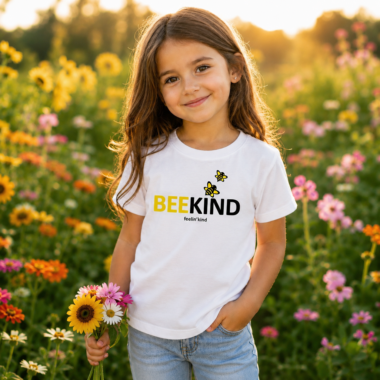 Bee Kind Bees Kid's Tee