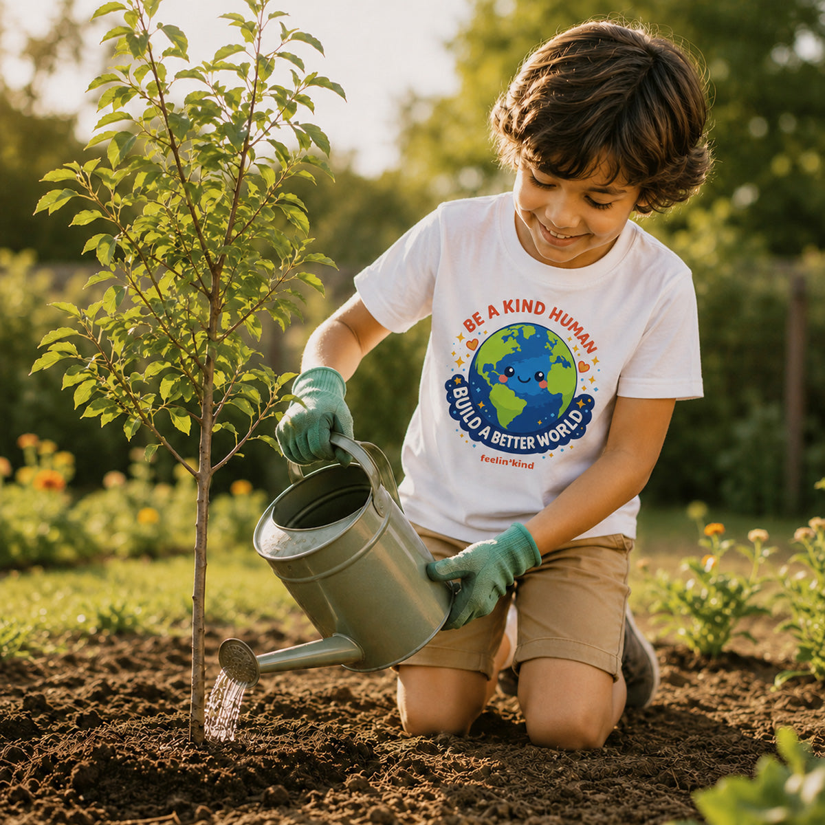 Be a Kind Human – Build a Better World Youth T-Shirt