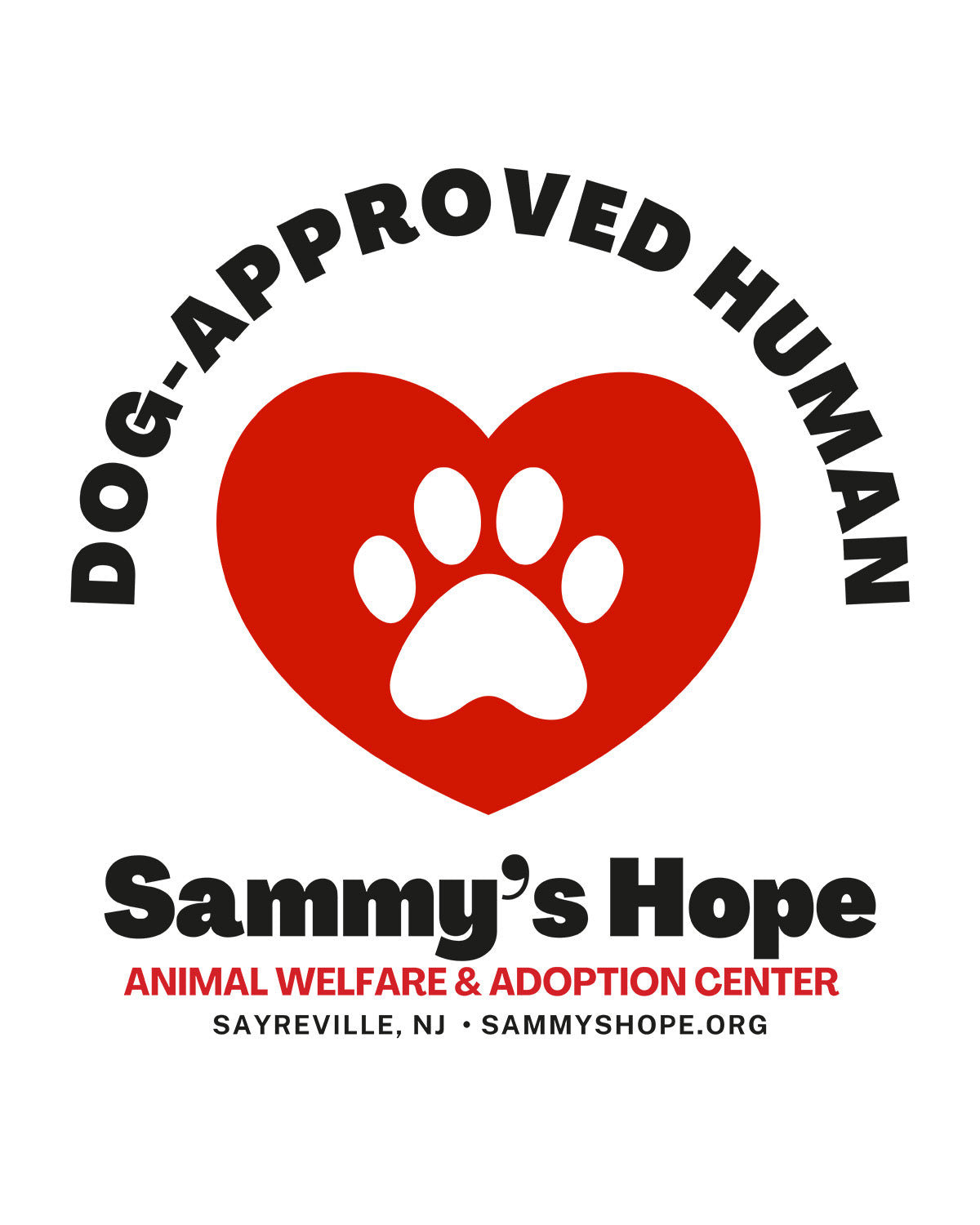Dog-Approved Human Tee – Paw Heart Edition