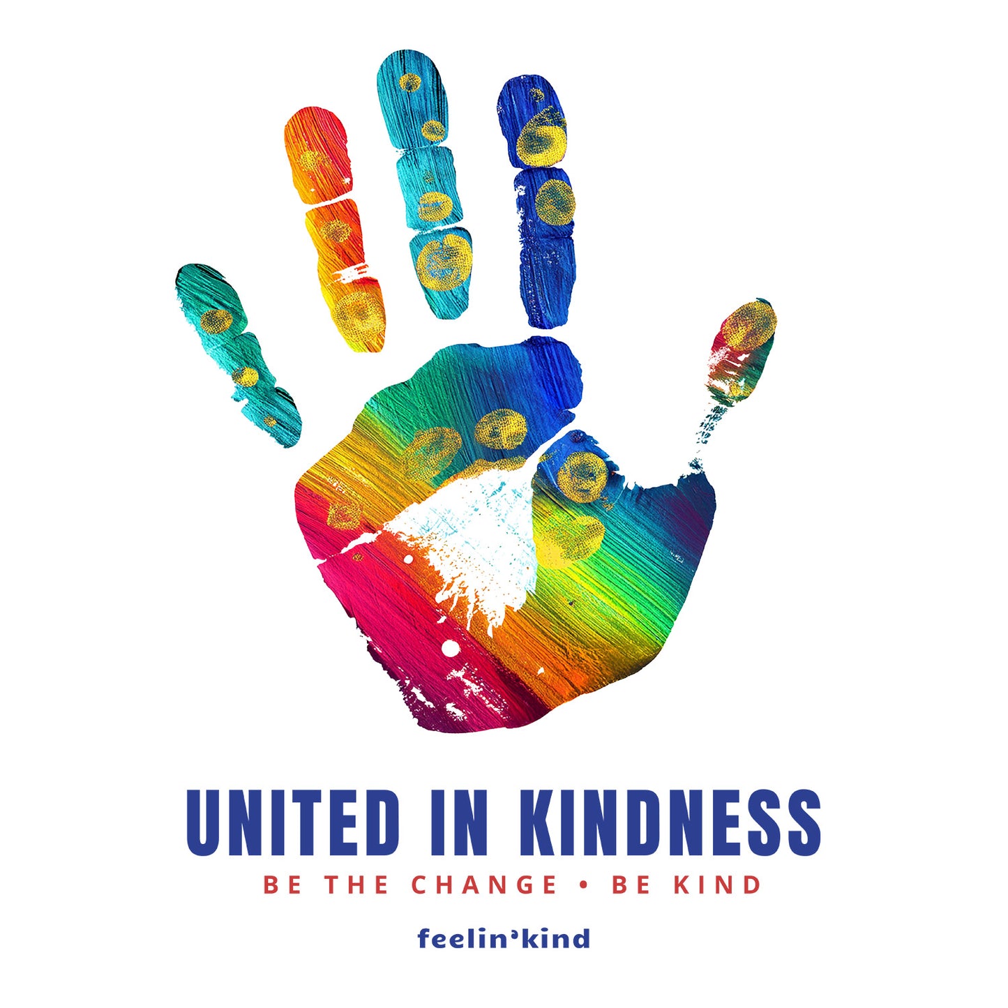 United in Kindness Rainbow Handprint Tee